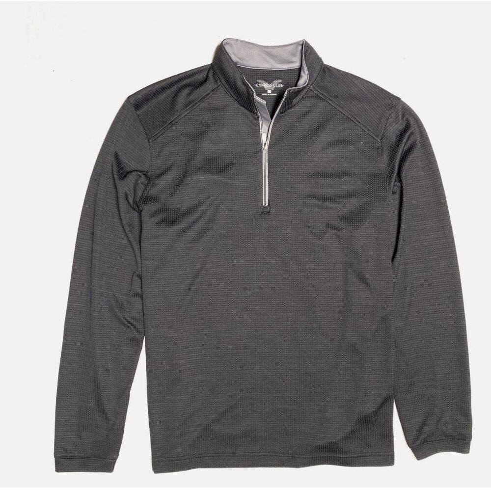 Cypress Club Mens Large Grey 1/4 Zip Long Sleeve Golf Pullover